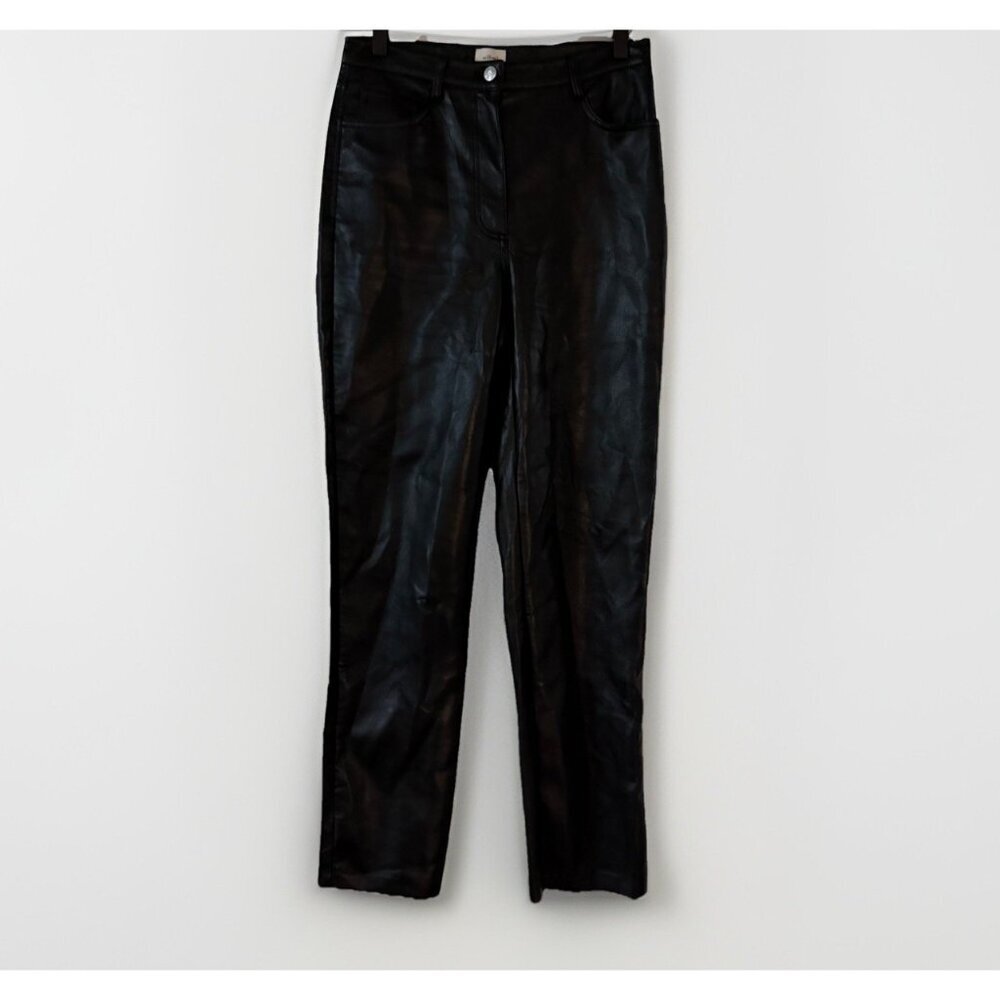 Aritzia‎ Wilfred Melina Faux Leather Pants Women’s Size 6 Black High Waist